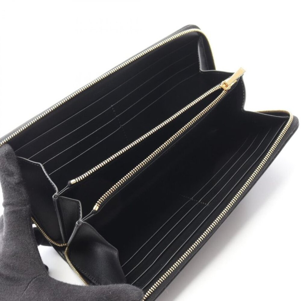 Celine Round Long Wallet Triomphe Large Zip Wallet 10 B55 2 BQ3 38 NO Black - Picture 3 of 7